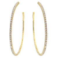 Hoops - Classic Traditional Crystal Gold Hoop