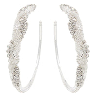 Hoops - Stunning Crystal Silver Braid Hoop