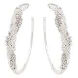 Hoops - Stunning Crystal Silver Braid Hoop