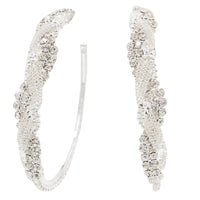 Hoops - Stunning Crystal Silver Braid Hoop