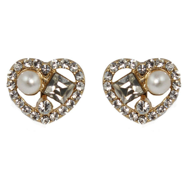 Studs - Crystal Pearl Heart Stud