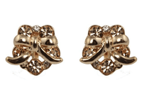 Studs - Gold Garland Crystal Bow Stud