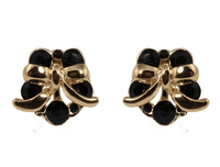 Studs - Gold Garland Crystal Bow Stud