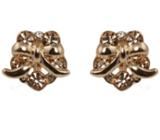 Studs - Gold Garland Crystal Bow Stud