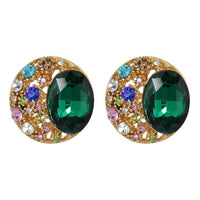 Studs - Green & Gold Jeweled Stud