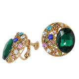 Studs - Green & Gold Jeweled Stud