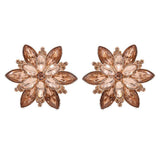 Studs - Large Colored Topaz Flower Cocktail Stud