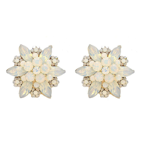 Studs - Large Crystal Flower Blossom Cocktail Stud